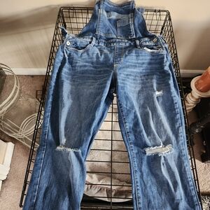 Arizona Jean Company Blue Distressed Overalls